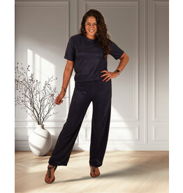 Donkerblauwe set shirt met broek