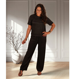 Zwarte set shirt met broek