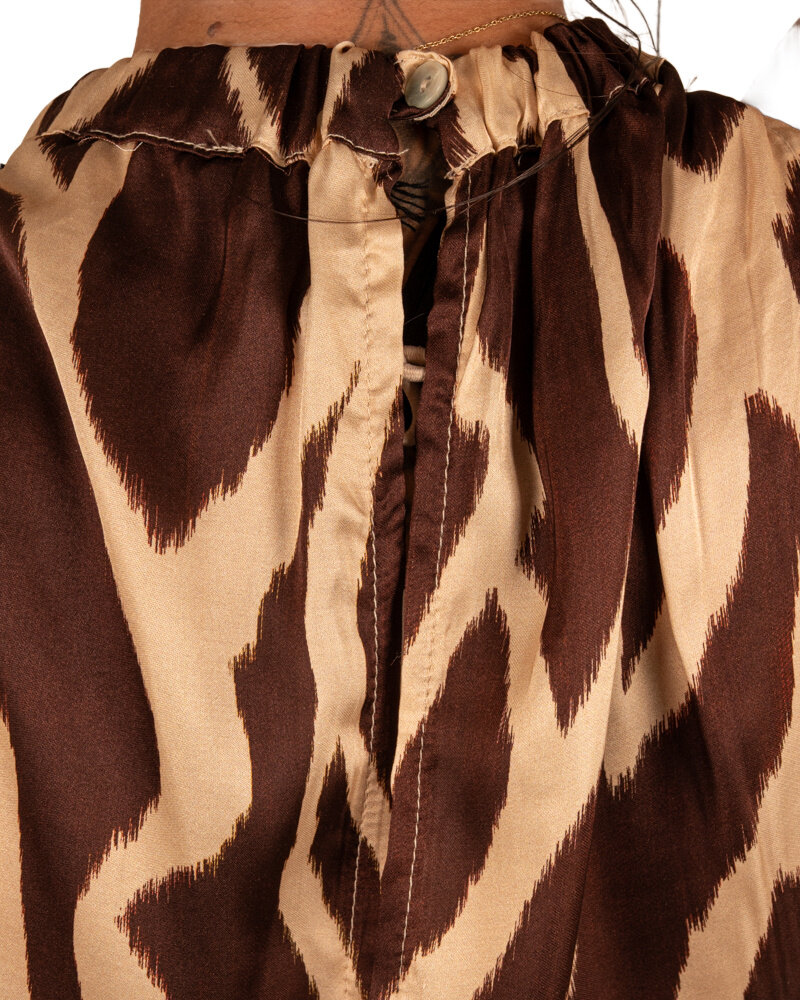 Bruin/beige print haltertop van Vera Jo