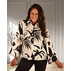 Black/kit flowerprint blouse van Mi Piace