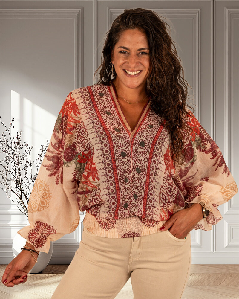 Rode print ballontop van El-Vita