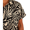Beige/zwart zebraprint blouse van Gemma Ricceri