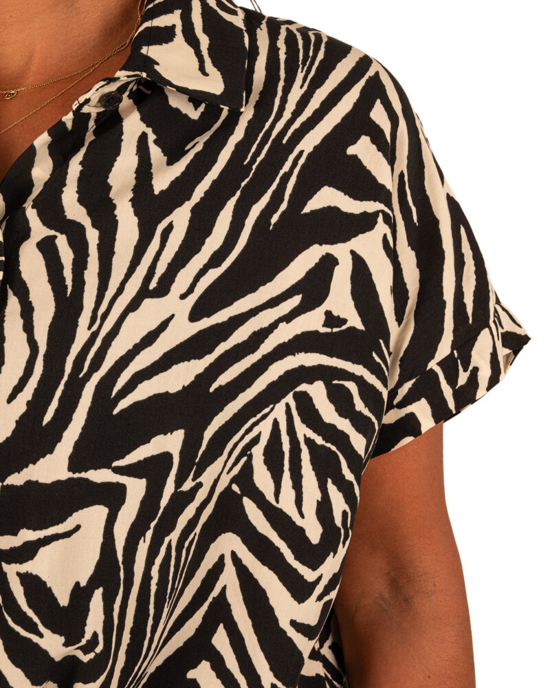 Beige/zwart zebraprint blouse van Gemma Ricceri