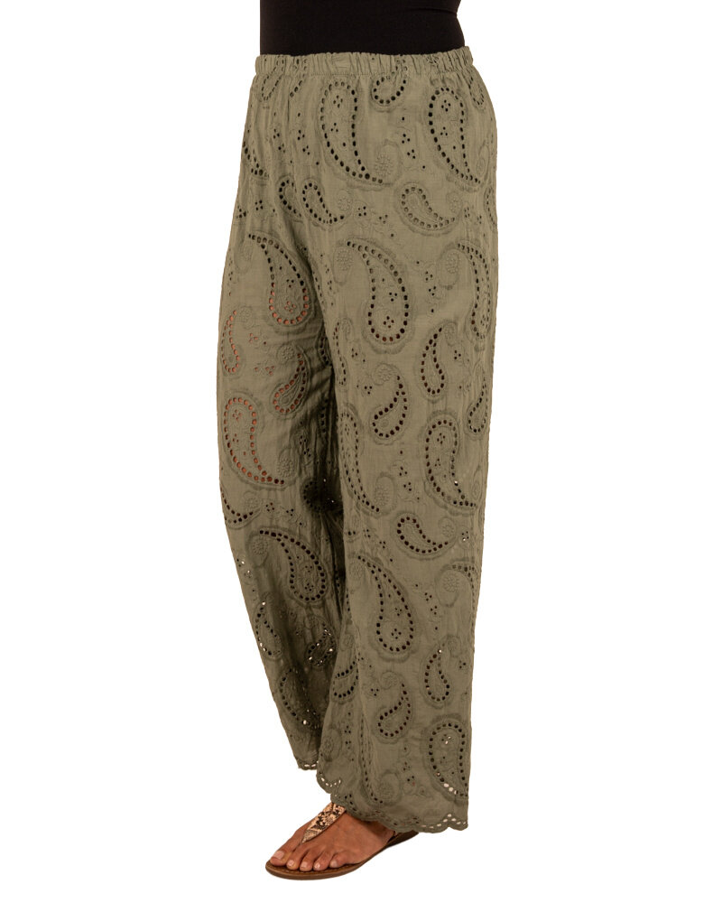 Groene broderie broek van Lamiar