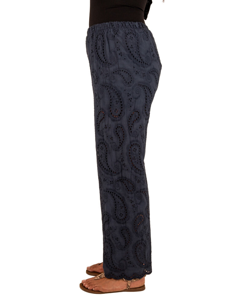 Donkerblauwe broderie broek van Lamiar