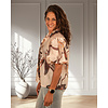 Beige/bruin  bloemenprint blouse pofmouw van Vera Jo
