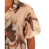 Beige/bruin  bloemenprint blouse pofmouw van Vera Jo