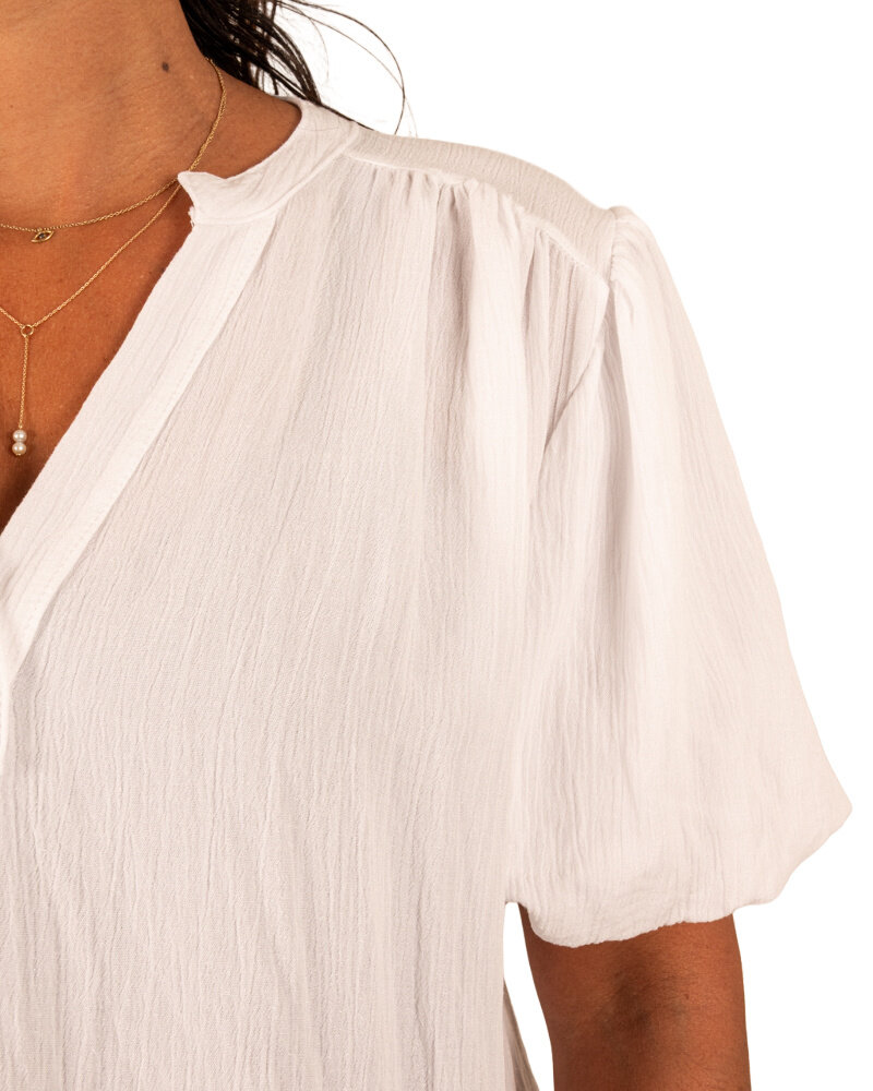 Witte blouse pofmouw van Gemma Ricceri