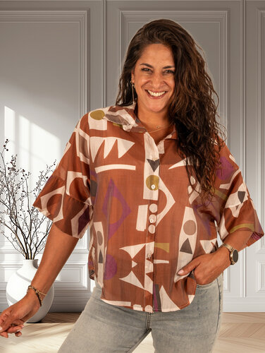 Grafische print blouse van Forza