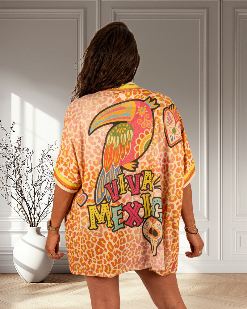 Kleurige print vest Panter van El-Vita