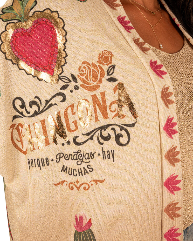 Kleurige print vest Frida van El-Vita