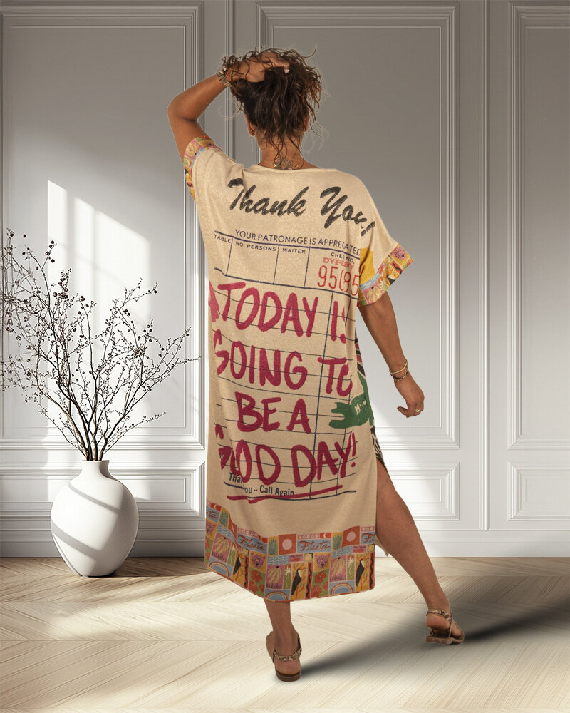 Kleurige print jurk Flowers van El-Vita