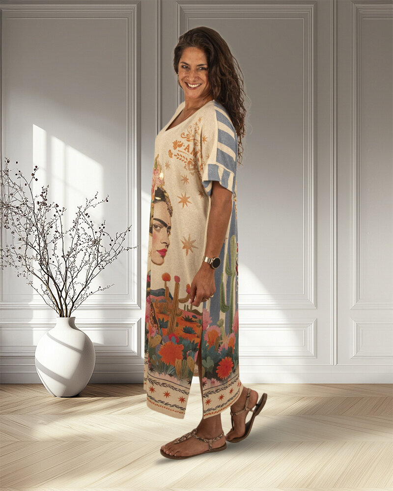 Kleurige print jurk Frida van El-Vita
