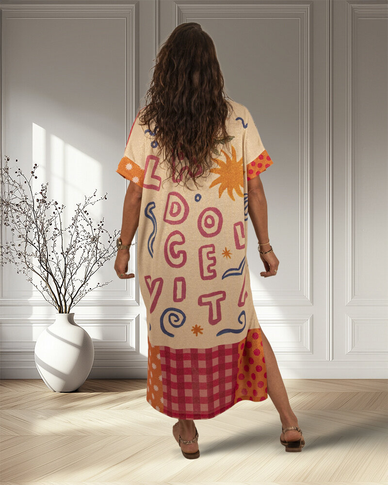 Kleurige print jurk Sun van El-Vita