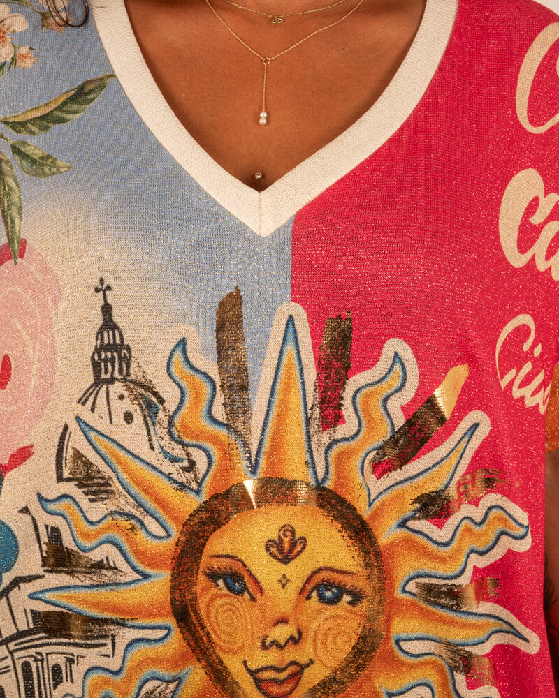 Kleurige print jurk Sun van El-Vita