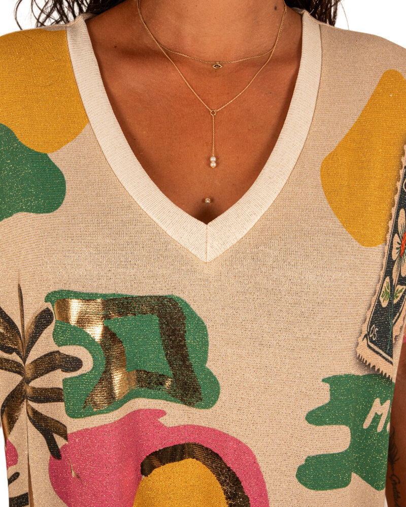 Kleurige print jurk Flowers van El-Vita
