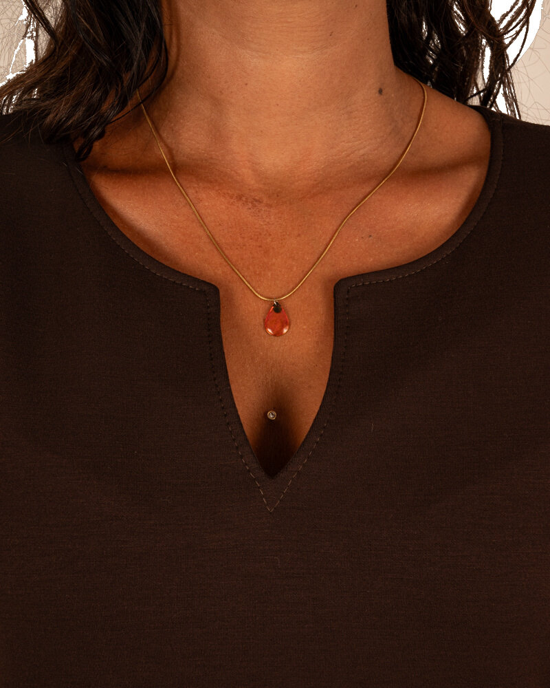 Donkerbruine basic jurk van Gemma Ricceri