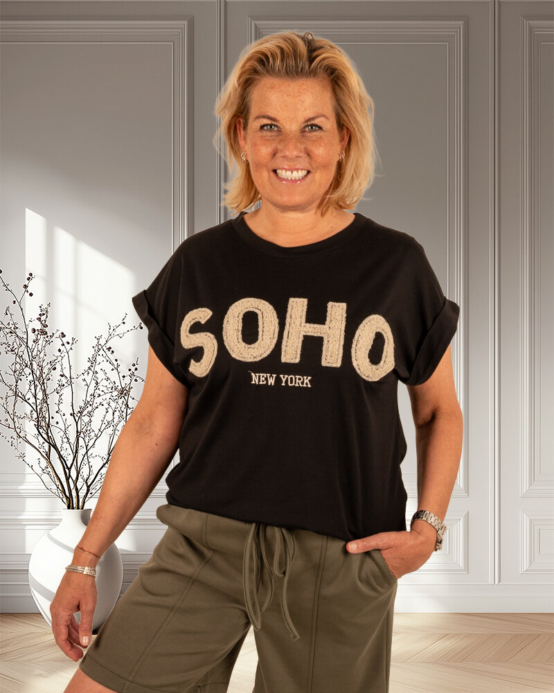 Zwart shirt "Soho" van Gemma Ricceri