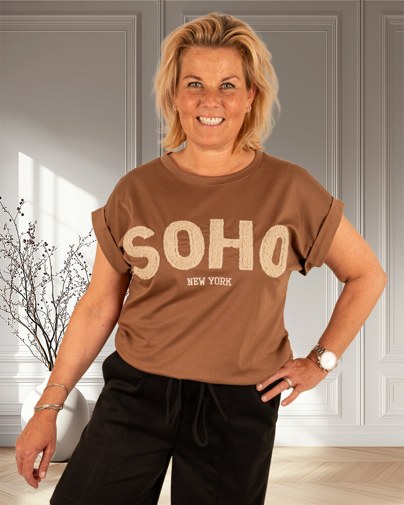 Camel shirt "Soho" van Gemma Ricceri