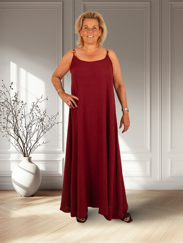 El-Vita Bordeaux lange jurk