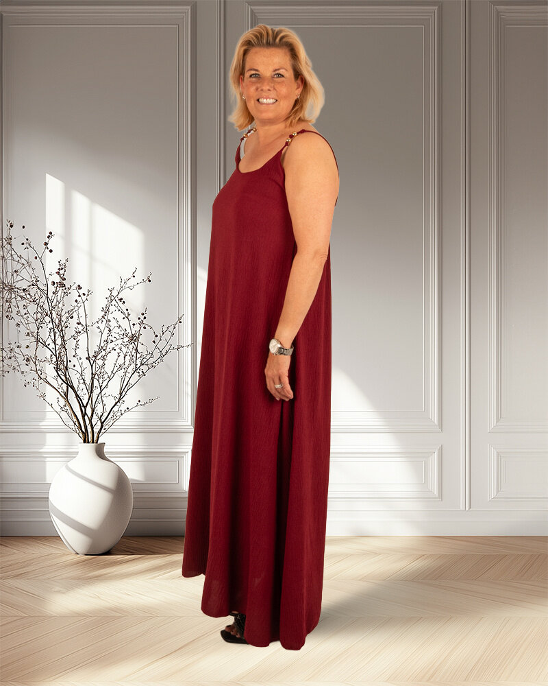 Bordeaux lange jurk van El-Vita