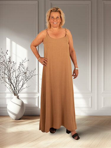 El-Vita Camel lange jurk