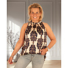 Beige/blauw ornamentenprint haltertop van Vera Jo