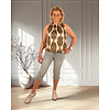 Beige/groen ornamentenprint haltertop van Vera Jo