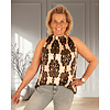 Beige/zwart ornamentenprint haltertop van Vera Jo