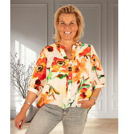 Gemma Ricceri Off-white  blouse bloemenprint