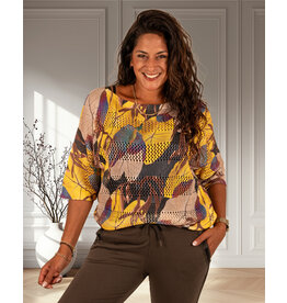 Gebreid shirt bladeren geel