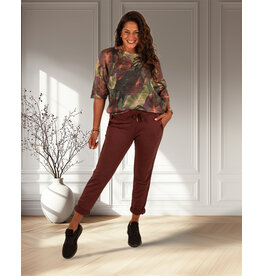 Gemma Ricceri Bordeaux joggingbroek met bies