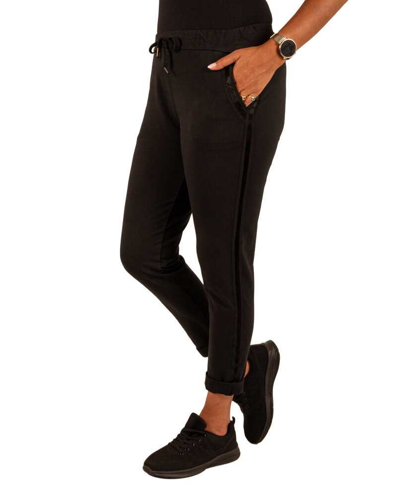 Zwarte joggingbroek met bies van Gemma Ricceri
