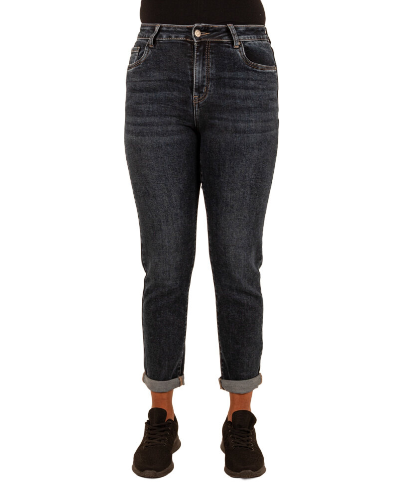 Dark blue high waist mom jeans van Hello Miss