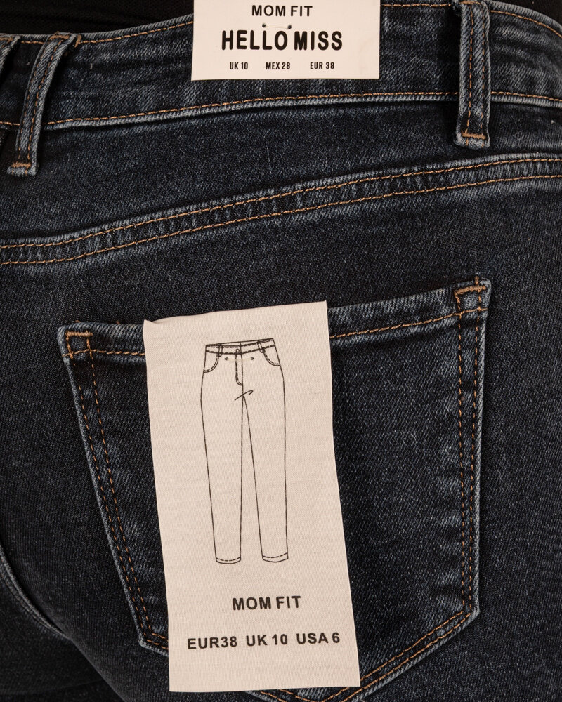 Dark blue high waist mom jeans van Hello Miss
