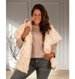 Beige oversized bodywarmer