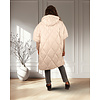 Beige lange oversized bodywarmer van Fly Luxury