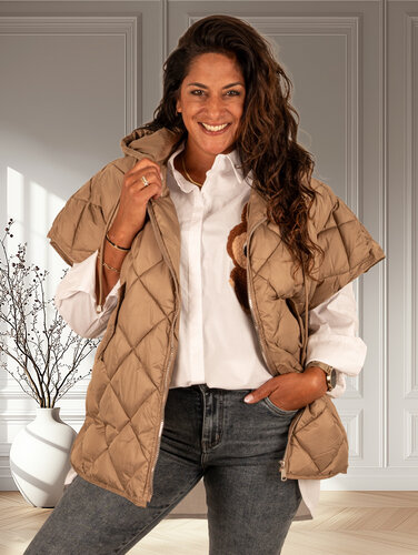 Camel oversized bodywarmer