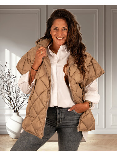 Camel oversized bodywarmer