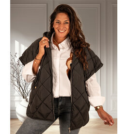 Zwarte oversized bodywarmer