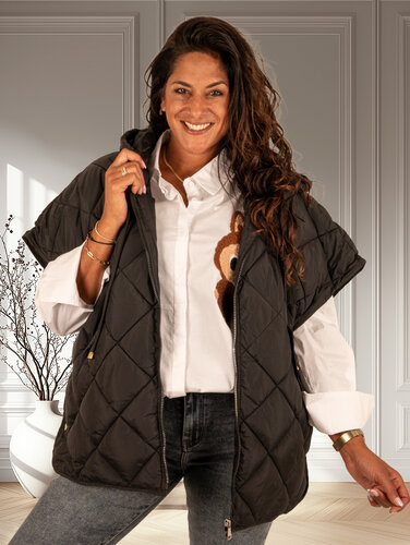 Zwarte oversized bodywarmer