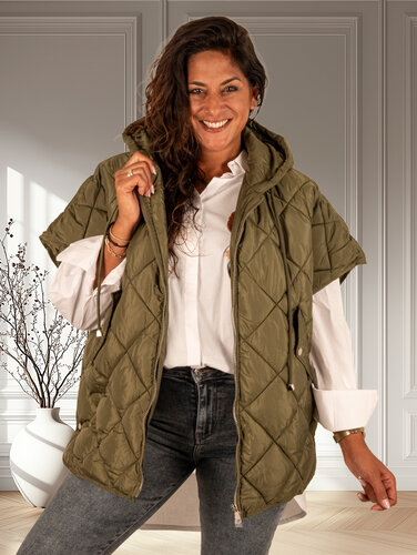 Groene oversized  bodywarmer