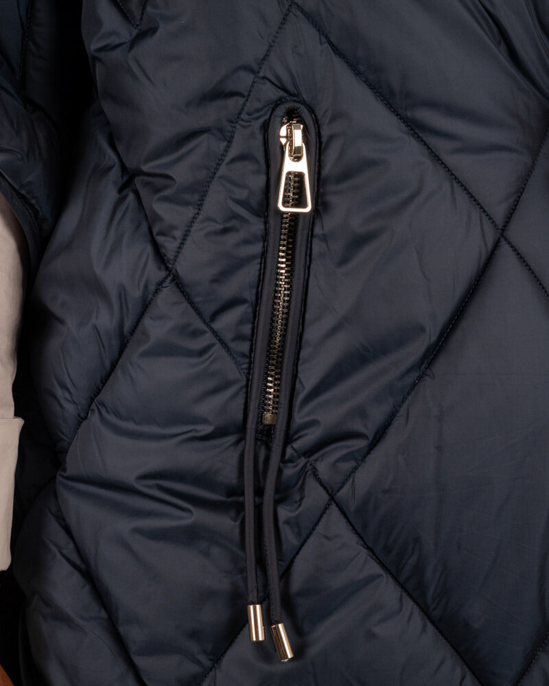 Donkerblauwe lange oversized  bodywarmer van Fly Luxury