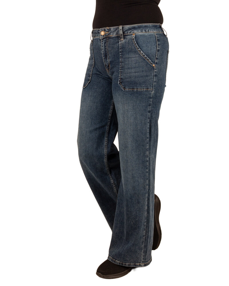 Dark blue wide leg jeans van Toxik