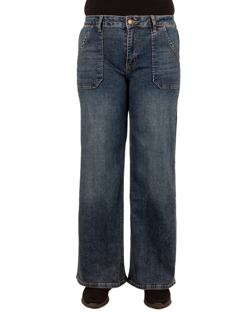 Dark blue wide leg jeans van Toxik