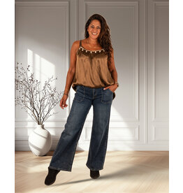 Toxik Dark blue wide leg jeans van Toxik
