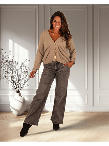Toxik Grey wide leg jeans van Toxik