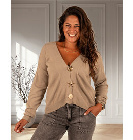 Gemma Ricceri Taupe vest broches van Gemma Ricceri