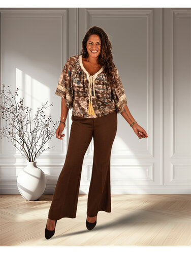 Donkerbruine pantalon van Norfy