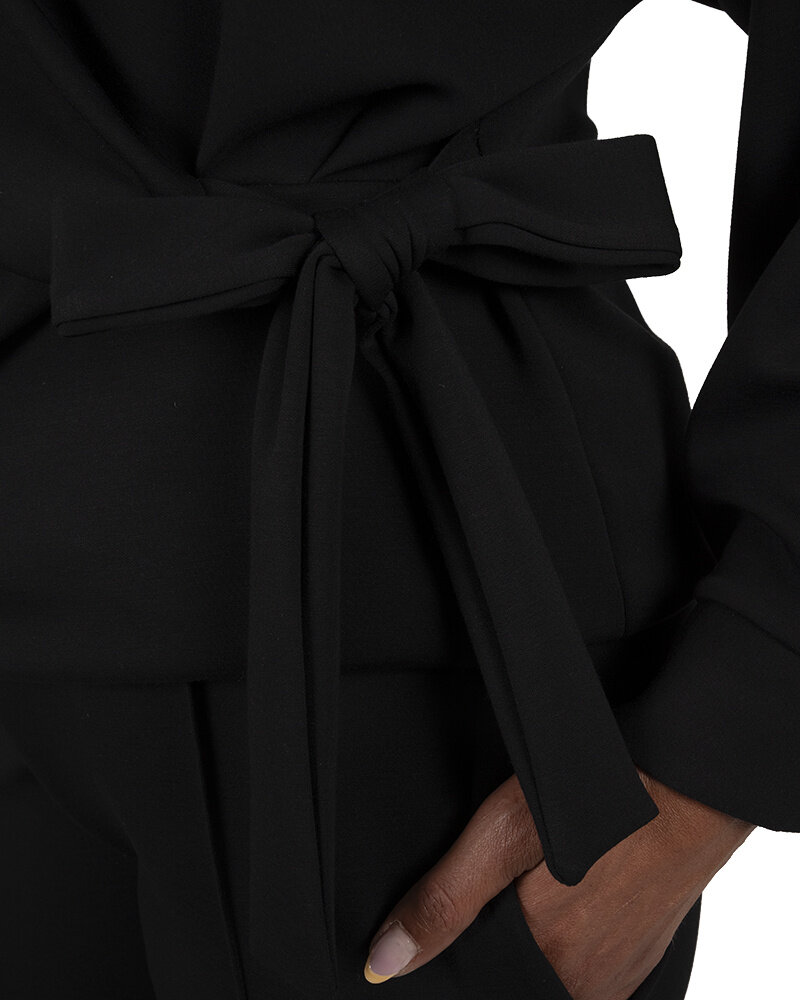 Zwart joggingpak met knoop sweater El-Vita